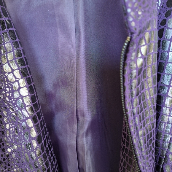 Plus Sz3X Purple Elemenz Jacket Faux Croc Zip Front/Pockets Brand New With Tags - Picture 7 of 10